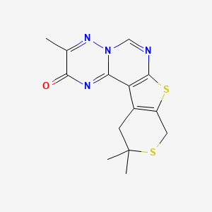 molecular formula C14H14N4OS2 B3882313 5,15,15-Trimethyl-11,14-dithia-3,6,7,9-tetrazatetracyclo[8.7.0.02,7.012,17]heptadeca-1(10),2,5,8,12(17)-pentaen-4-one 