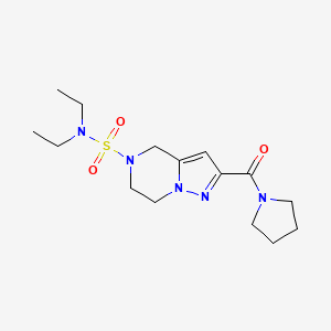 molecular formula C15H25N5O3S B3882367 N,N-diethyl-2-(pyrrolidin-1-ylcarbonyl)-6,7-dihydropyrazolo[1,5-a]pyrazine-5(4H)-sulfonamide 