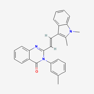 molecular formula C27H23N3O B3882371 2-[(E)-2-(1,2-dimethyl-1H-indol-3-yl)ethenyl]-3-(3-methylphenyl)quinazolin-4(3H)-one 