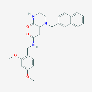 molecular formula C26H29N3O4 B3882444 N-(2,4-dimethoxybenzyl)-2-[1-(2-naphthylmethyl)-3-oxo-2-piperazinyl]acetamide 