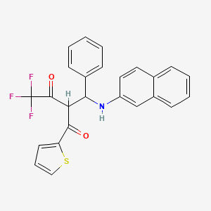 molecular formula C25H18F3NO2S B3882586 4,4,4-trifluoro-2-[(2-naphthylamino)(phenyl)methyl]-1-(2-thienyl)-1,3-butanedione 