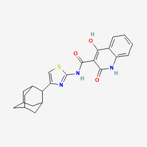 molecular formula C23H23N3O3S B3882602 N-[4-(2-adamantyl)-1,3-thiazol-2-yl]-4-hydroxy-2-oxo-1,2-dihydro-3-quinolinecarboxamide 