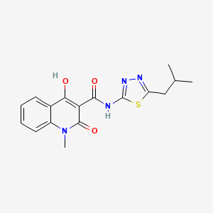 molecular formula C17H18N4O3S B3882614 4-hydroxy-N-(5-isobutyl-1,3,4-thiadiazol-2-yl)-1-methyl-2-oxo-1,2-dihydro-3-quinolinecarboxamide 