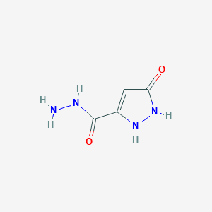 molecular formula C4H6N4O2 B3882633 3-hydroxy-1H-pyrazole-5-carbohydrazide CAS No. 66483-27-0