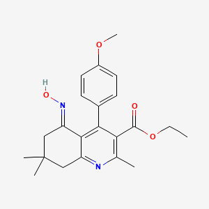 molecular formula C22H26N2O4 B3882635 ethyl 5-(hydroxyimino)-4-(4-methoxyphenyl)-2,7,7-trimethyl-5,6,7,8-tetrahydro-3-quinolinecarboxylate 