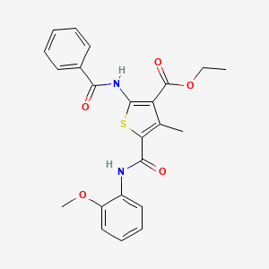 molecular formula C23H22N2O5S B3882637 ethyl 2-benzamido-5-[(2-methoxyphenyl)carbamoyl]-4-methylthiophene-3-carboxylate 