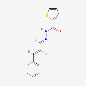 molecular formula C14H11BrN2OS B3882746 N'-[(1E,2Z)-2-bromo-3-phenylprop-2-en-1-ylidene]thiophene-2-carbohydrazide 