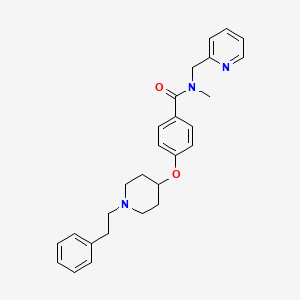 molecular formula C27H31N3O2 B3882766 N-methyl-4-{[1-(2-phenylethyl)-4-piperidinyl]oxy}-N-(2-pyridinylmethyl)benzamide 