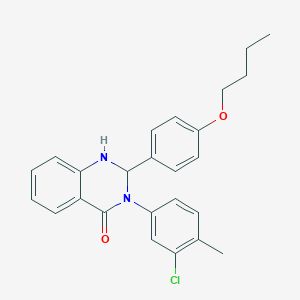 molecular formula C25H25ClN2O2 B388277 2-(4-BUTOXYPHENYL)-3-(3-CHLORO-4-METHYLPHENYL)-1,2,3,4-TETRAHYDROQUINAZOLIN-4-ONE 