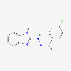 molecular formula C14H11ClN4 B3882798 N-[(Z)-(4-chlorophenyl)methylideneamino]-1H-benzimidazol-2-amine 