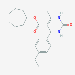 molecular formula C21H28N2O3 B388280 cycloheptyl 4-(4-ethylphenyl)-6-methyl-2-oxo-1,2,3,4-tetrahydropyrimidine-5-carboxylate 