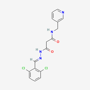 molecular formula C16H14Cl2N4O2 B3882830 N'-[(E)-(2,6-dichlorophenyl)methylideneamino]-N-(pyridin-3-ylmethyl)propanediamide 
