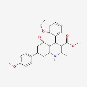 molecular formula C27H29NO5 B3882843 Methyl 4-(2-ethoxyphenyl)-7-(4-methoxyphenyl)-2-methyl-5-oxo-1,4,5,6,7,8-hexahydroquinoline-3-carboxylate 