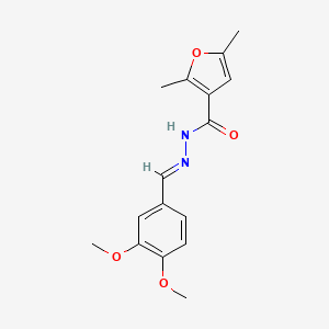 molecular formula C16H18N2O4 B3882855 N'-[(E)-(3,4-dimethoxyphenyl)methylidene]-2,5-dimethylfuran-3-carbohydrazide 