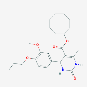 molecular formula C24H34N2O5 B388287 Cyclooctyl 4-(3-methoxy-4-propoxyphenyl)-6-methyl-2-oxo-1,2,3,4-tetrahydropyrimidine-5-carboxylate 