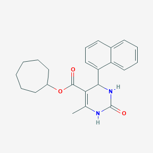 molecular formula C23H26N2O3 B388288 cycloheptyl 6-methyl-4-(naphthalen-1-yl)-2-oxo-1,2,3,4-tetrahydropyrimidine-5-carboxylate 