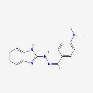 molecular formula C16H17N5 B3882881 N-[(Z)-[4-(dimethylamino)phenyl]methylideneamino]-1H-benzimidazol-2-amine 
