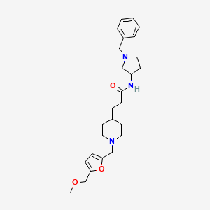 molecular formula C26H37N3O3 B3882882 N-(1-benzyl-3-pyrrolidinyl)-3-(1-{[5-(methoxymethyl)-2-furyl]methyl}-4-piperidinyl)propanamide 
