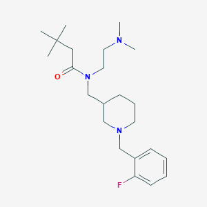 molecular formula C23H38FN3O B3882884 N-[2-(dimethylamino)ethyl]-N-{[1-(2-fluorobenzyl)-3-piperidinyl]methyl}-3,3-dimethylbutanamide 