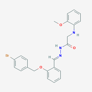 molecular formula C23H22BrN3O3 B3882907 N'-[(E)-{2-[(4-Bromophenyl)methoxy]phenyl}methylidene]-2-[(2-methoxyphenyl)amino]acetohydrazide 