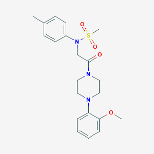 molecular formula C21H27N3O4S B388291 N-[2-[4-(2-methoxyphenyl)piperazin-1-yl]-2-oxoethyl]-N-(4-methylphenyl)methanesulfonamide 