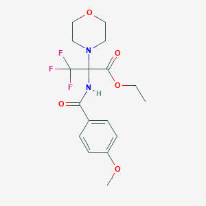 molecular formula C17H21F3N2O5 B388294 Ethyl 3,3,3-trifluoro-2-[(4-methoxybenzoyl)amino]-2-(4-morpholinyl)propanoate CAS No. 312316-30-6
