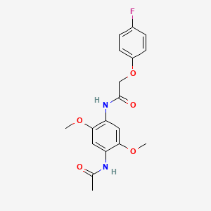 molecular formula C18H19FN2O5 B3882999 N-[4-(acetylamino)-2,5-dimethoxyphenyl]-2-(4-fluorophenoxy)acetamide 