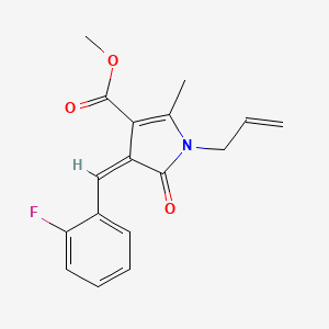 molecular formula C17H16FNO3 B3883021 methyl 1-allyl-4-(2-fluorobenzylidene)-2-methyl-5-oxo-4,5-dihydro-1H-pyrrole-3-carboxylate 