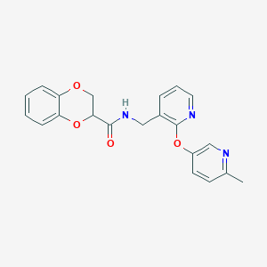 molecular formula C21H19N3O4 B3883067 N-({2-[(6-methyl-3-pyridinyl)oxy]-3-pyridinyl}methyl)-2,3-dihydro-1,4-benzodioxine-2-carboxamide 