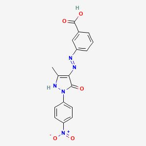 molecular formula C17H13N5O5 B3883189 3-{(2E)-2-[3-methyl-1-(4-nitrophenyl)-5-oxo-1,5-dihydro-4H-pyrazol-4-ylidene]hydrazinyl}benzoic acid CAS No. 5722-28-1