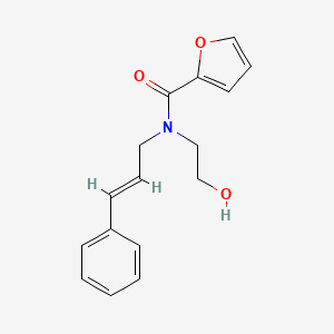 molecular formula C16H17NO3 B3883197 N-(2-hydroxyethyl)-N-[(2E)-3-phenylprop-2-en-1-yl]-2-furamide 