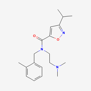 molecular formula C19H27N3O2 B3883221 N-[2-(dimethylamino)ethyl]-3-isopropyl-N-(2-methylbenzyl)isoxazole-5-carboxamide 