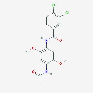 molecular formula C17H16Cl2N2O4 B3883242 N-[4-(acetylamino)-2,5-dimethoxyphenyl]-3,4-dichlorobenzamide 