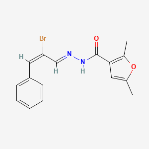 molecular formula C16H15BrN2O2 B3883268 N-[(E)-[(E)-2-bromo-3-phenylprop-2-enylidene]amino]-2,5-dimethylfuran-3-carboxamide 