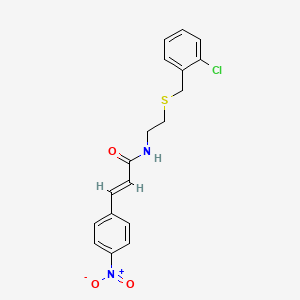 molecular formula C18H17ClN2O3S B3883271 N-{2-[(2-chlorobenzyl)thio]ethyl}-3-(4-nitrophenyl)acrylamide 
