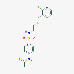 molecular formula C17H19ClN2O3S2 B3883336 N-{4-[({2-[(2-chlorobenzyl)thio]ethyl}amino)sulfonyl]phenyl}acetamide 
