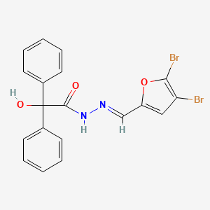 molecular formula C19H14Br2N2O3 B3883488 N'-[(E)-(4,5-dibromofuran-2-yl)methylidene]-2-hydroxy-2,2-diphenylacetohydrazide 