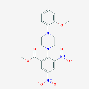 molecular formula C19H20N4O7 B388354 Methyl 2-[4-(2-methoxyphenyl)piperazin-1-yl]-3,5-dinitrobenzoate 