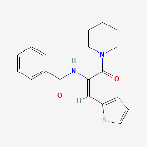 molecular formula C19H20N2O2S B3883670 N-(1-(PIPERIDINE-1-CARBONYL)-2-THIOPHEN-2-YL-VINYL)-BENZAMIDE 