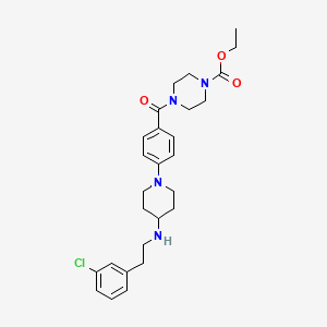 molecular formula C27H35ClN4O3 B3883699 ethyl 4-[4-(4-{[2-(3-chlorophenyl)ethyl]amino}-1-piperidinyl)benzoyl]-1-piperazinecarboxylate 