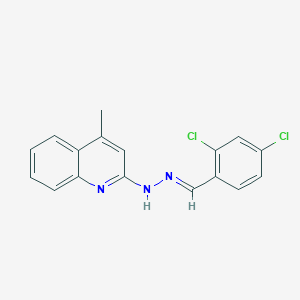 molecular formula C17H13Cl2N3 B3883749 N-[(E)-(2,4-dichlorophenyl)methylideneamino]-4-methylquinolin-2-amine 