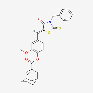 molecular formula C29H29NO4S2 B3883760 4-[(3-benzyl-4-oxo-2-thioxo-1,3-thiazolidin-5-ylidene)methyl]-2-methoxyphenyl 1-adamantanecarboxylate 