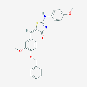 molecular formula C25H22N2O4S B388379 (5E)-2-(4-methoxyanilino)-5-[(3-methoxy-4-phenylmethoxyphenyl)methylidene]-1,3-thiazol-4-one 