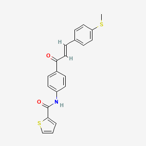 molecular formula C21H17NO2S2 B3883803 N-(4-{3-[4-(methylthio)phenyl]acryloyl}phenyl)-2-thiophenecarboxamide 