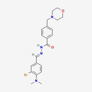 molecular formula C21H25BrN4O2 B3883851 N'-[3-bromo-4-(dimethylamino)benzylidene]-4-(4-morpholinylmethyl)benzohydrazide 