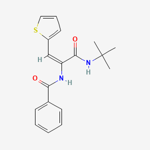 molecular formula C18H20N2O2S B3883865 N-[(E)-3-(tert-butylamino)-3-oxo-1-thiophen-2-ylprop-1-en-2-yl]benzamide 