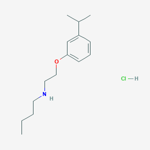 molecular formula C15H26ClNO B3883906 N-[2-(3-propan-2-ylphenoxy)ethyl]butan-1-amine;hydrochloride 