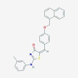 molecular formula C28H22N2O2S B388392 (5E)-2-(3-methylanilino)-5-[[4-(naphthalen-1-ylmethoxy)phenyl]methylidene]-1,3-thiazol-4-one 