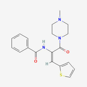 molecular formula C19H21N3O2S B3883935 N-[1-[(4-methyl-1-piperazinyl)carbonyl]-2-(2-thienyl)vinyl]benzamide 