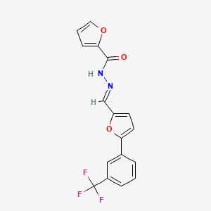 molecular formula C17H11F3N2O3 B3883937 N'-[(E)-{5-[3-(trifluoromethyl)phenyl]furan-2-yl}methylidene]furan-2-carbohydrazide 